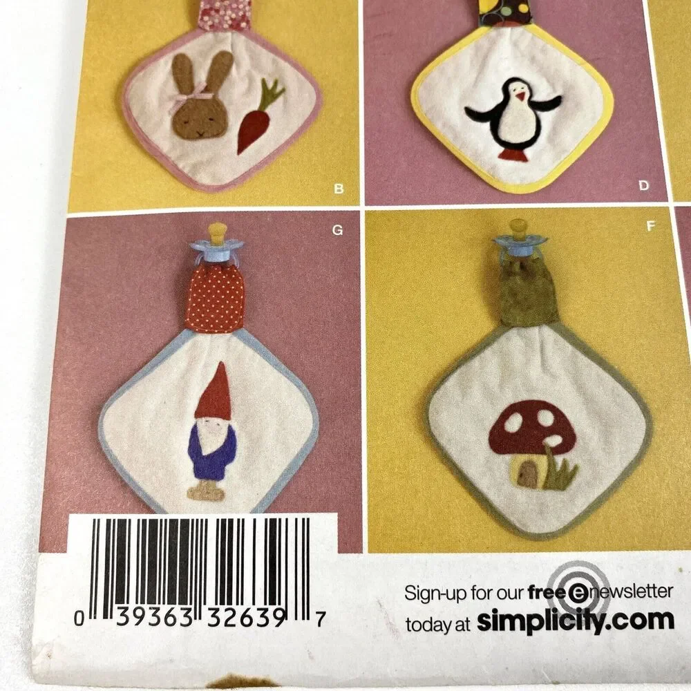 Simplicity 2670 Sewing Pattern Baby Binky Pacifier Blanket 9 Variations UNCUT FF
